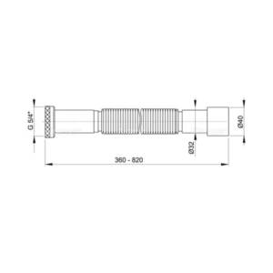 Гибкое соединение (гофра) AlcaPlast A706 5/4x32/40 металл