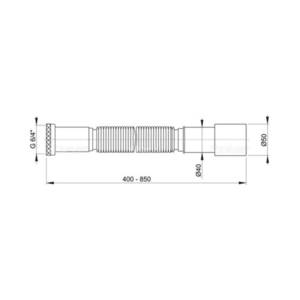 Гибкое соединение (гофра) AlcaPlast A708 6/4x40/50 металл