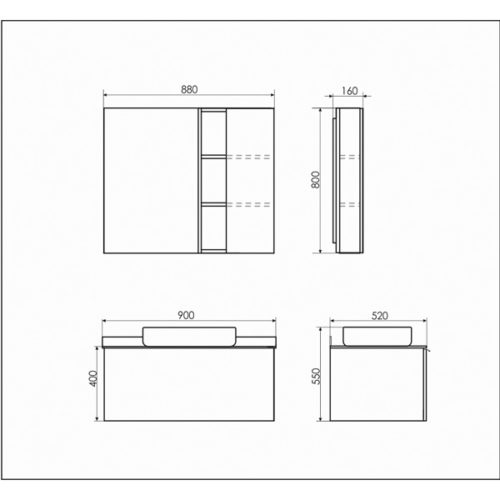 Тумба-умывальник Comforty Милан-90 белая с графитовой столешницей с раковиной Comforty T-Y9378