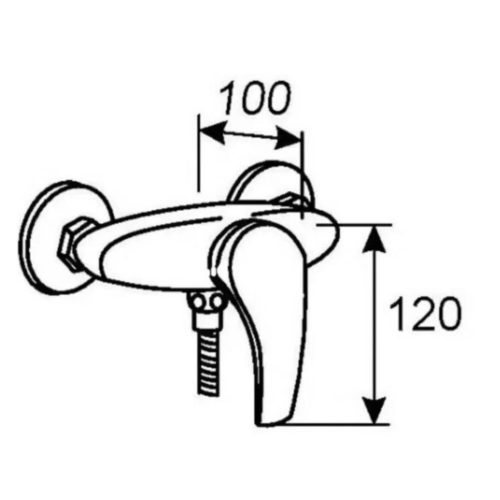 Hansen Смеситель для душа, без излива H20021, хром