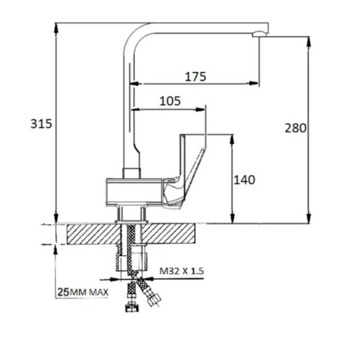 Hansen Смеситель для кухни высокий H43008F, белый